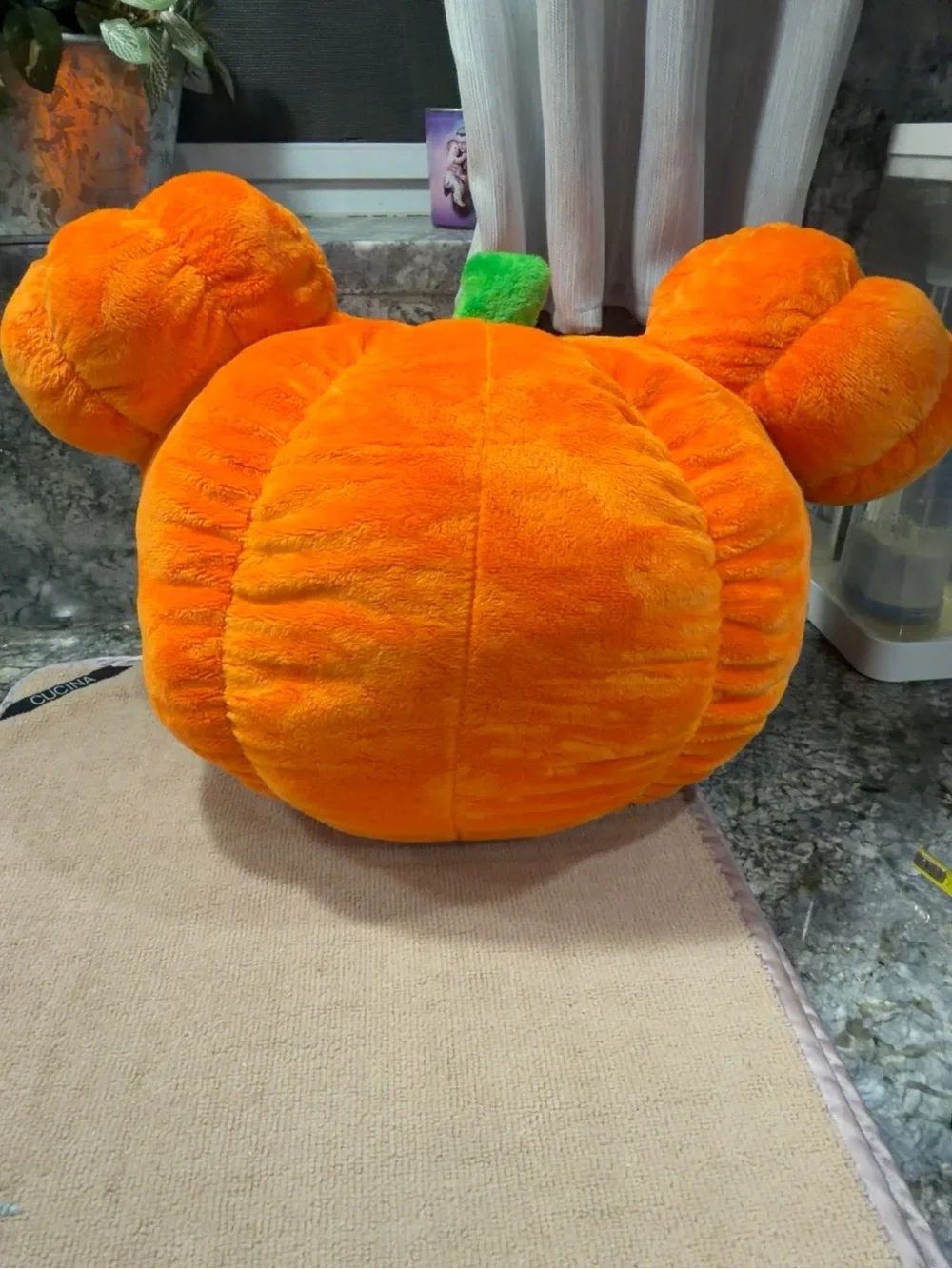 NWT Disney Mickey Mouse Pumpkin Plush Pillow Halloween Decor 15